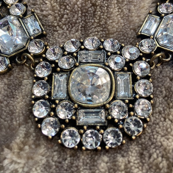 HP 🎉 ❤️ NWOT J Crew Statement Necklace. Clear stones or glass bronze gold - Picture 9 of 15